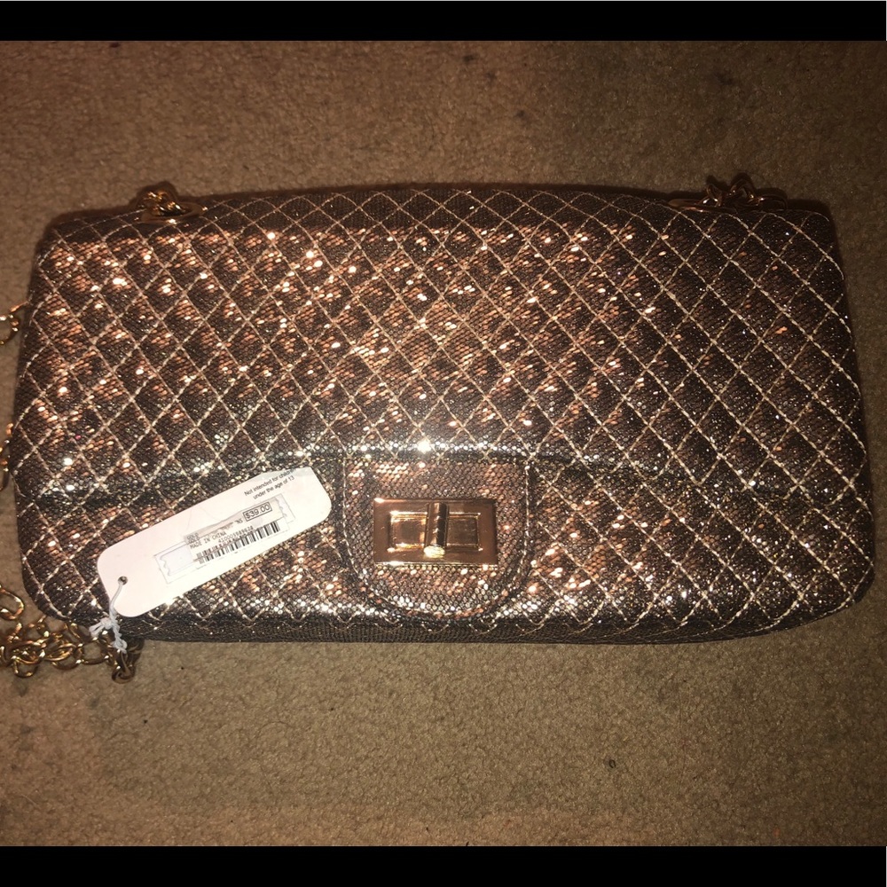 Sparkly gold glitter purse